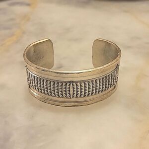 Low Luv Erin Wasson Silver Navajo Western Arrow Moto Tribal Cuff Bracelet RARE